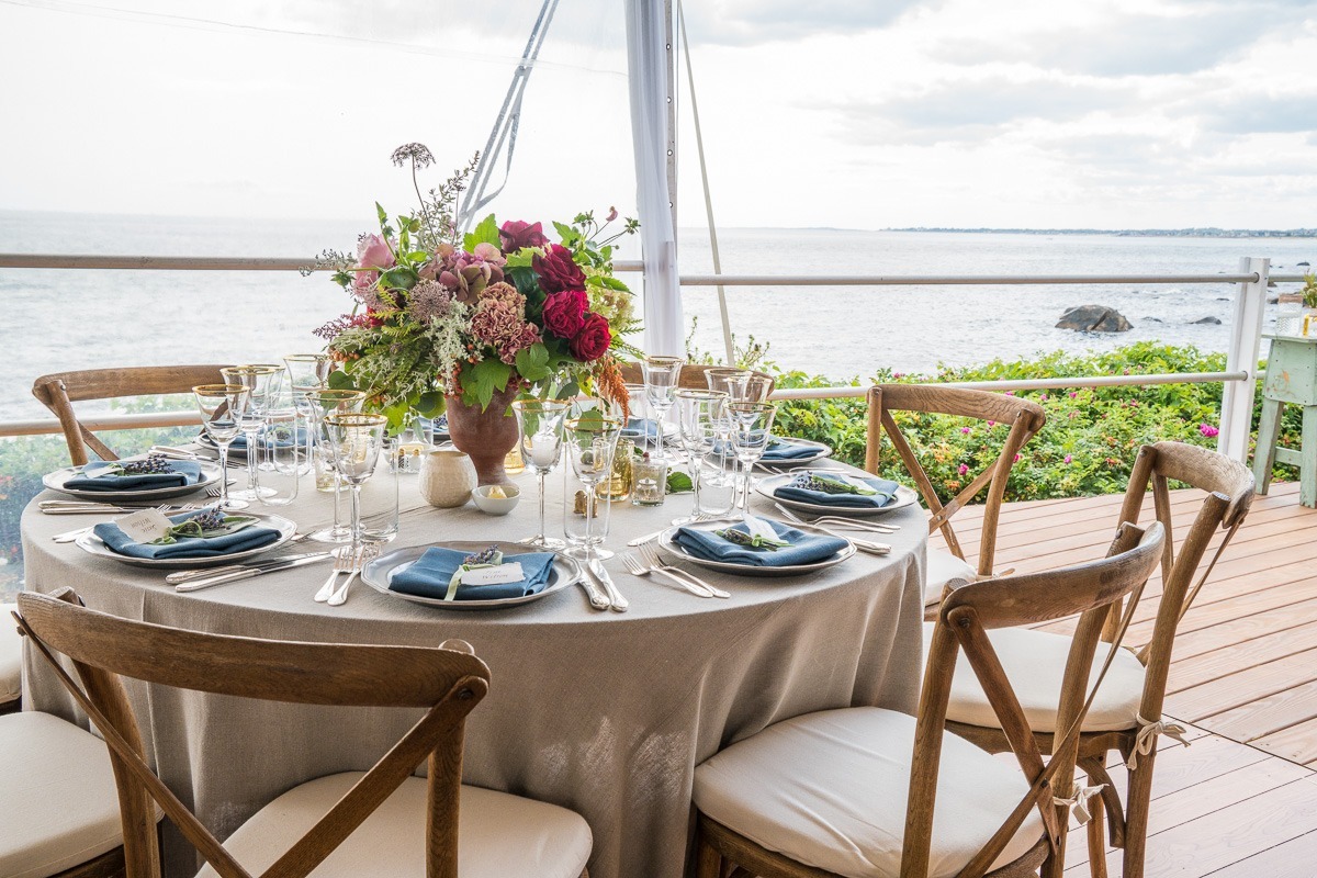 table setting w/ water view