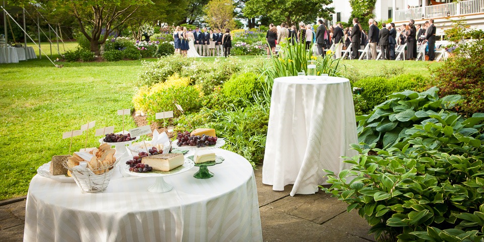 cheese table at wedding