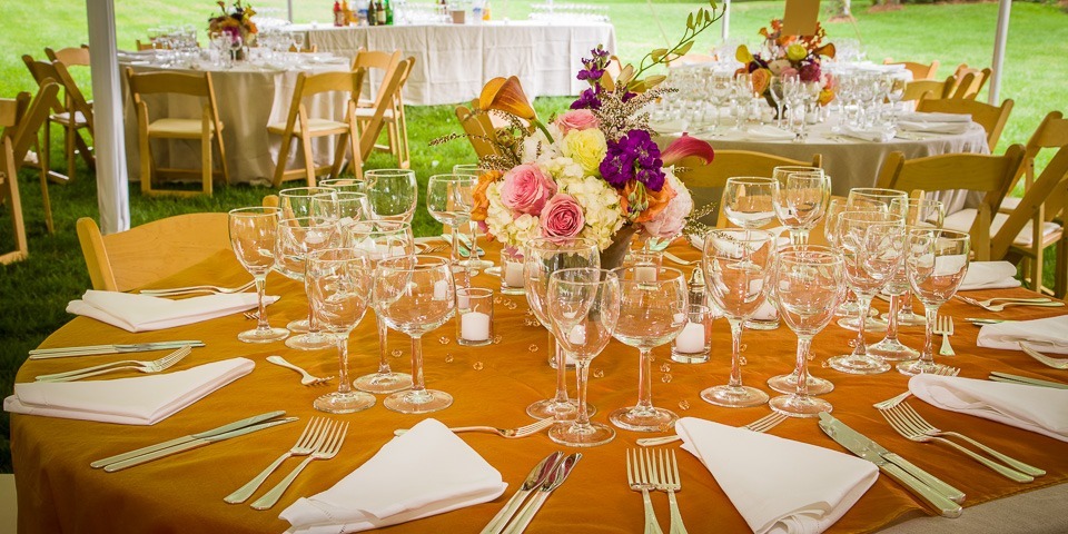 orange table setting